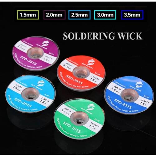 Desoldering Wire 1.5/2.0/2.5/3.0/3.5mm Suction Tin Desoldering Wick Solder Braid Wire for PCB Tin Remove Welding Tools