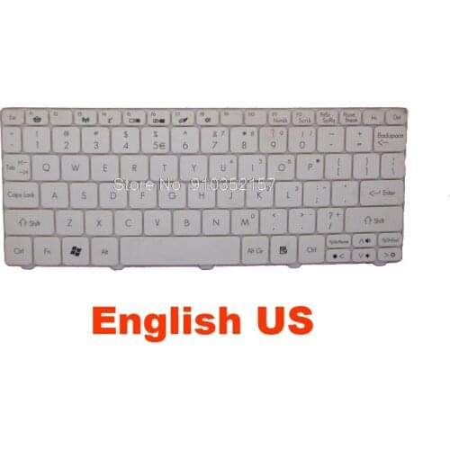 US White Keyboard For ACER D255 D260 V111102BS4 UI PK130D41B00 KB.L100G.114 MP-09H23U4-6983 PK130AU1A00 KB.L100G.055 English