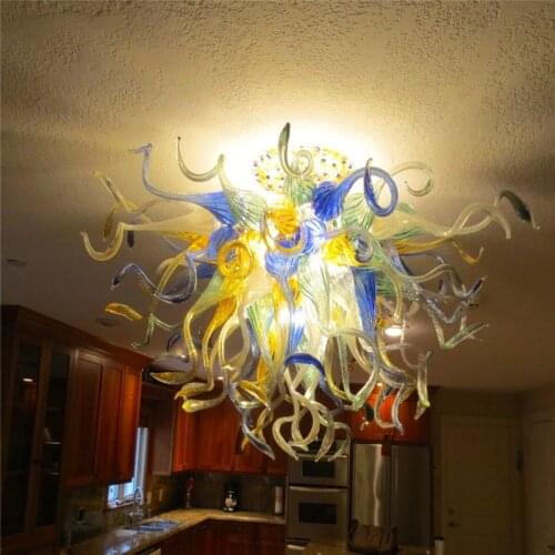 Modern Art Decoration Ceiling Lights 32 Inches Italy Designer Lamp Hand Blow Glass Chandelier Lighting for Living Room