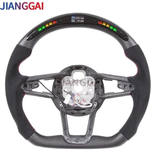 LED Shift Light Carbon Fiber Steering Wheel Fit For Audi R8 TTS 2018-2020