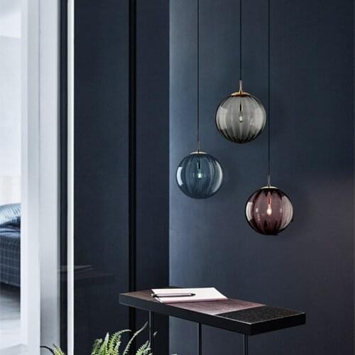 Nordic Led Pendant Light Modern Glass Ball Hanglamp For Bedroom Dining Room Bar Decor Loft Luminaire Suspension Kitchen Fixtures
