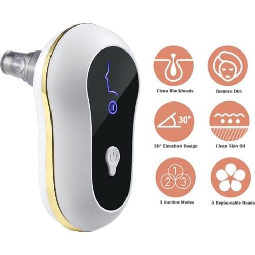 USB Blackhead Remover Deep Cleansing Pore Vacuum Cleaner Black Head Acne Pimple Removal Machine Skin Care Tools 5 Suction Heads