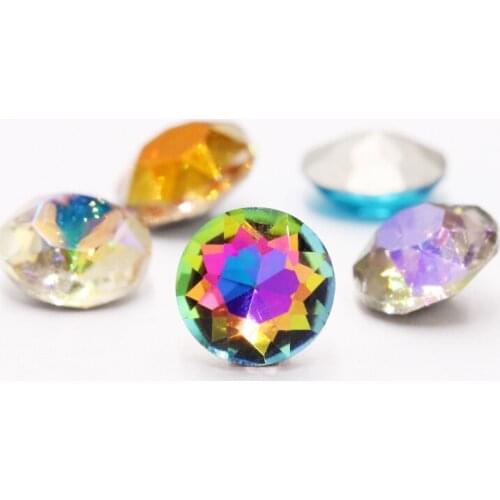 XiChuan New High Quality Round Pointback Gem Flower Sew On Rhinestone Round Glass Crystal Bead For DIY Clothing Jewelry Making