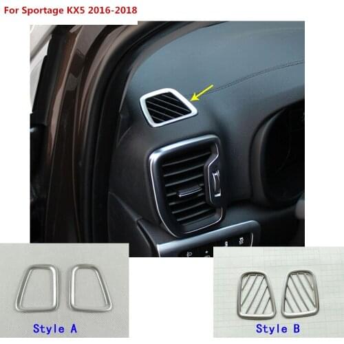 Car body ABS Chrome Rear tail Spoiler side triangle Molding WINDOW bezel trim Sticks 2pcs for Kia Sportage KX5 2016 2017 2018