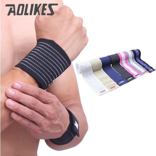 1 Pair Cotton Elastic Bandage Wrist Band Wrap Brace Fitness Sports Support Gym Wrist Protector Weightlifting Strength Training