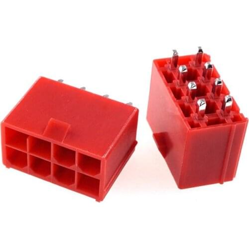 10pcs 4.2 mm 8 Pin Header Male Pin 0.165" Vertical Computer ATX graphics card GPU PCI-E PCIe Power connector Through Hole Red