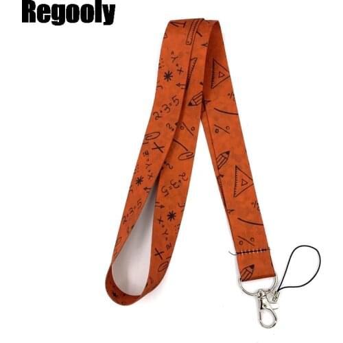 10pcs Back to Scholl Education Leaning Equation Lanyard Keys Phone Holder Funny Neck Strap With Keyring ID DIY Animal webbings