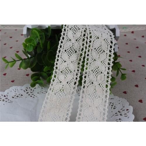 100 Yard 100% Cotton Lace COTTON CLUNY LACE TRIM - LOVELY DESIGN~Beige color wholesale black and cream