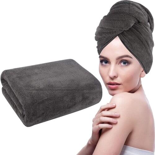 Large Hair Towel Ultra Absorbent Microfiber Towel for Drying Wet Hair 24inch x 44inch Purple