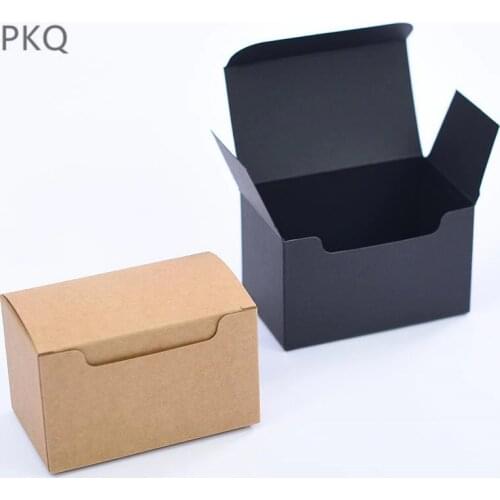 20Pcs Natural Brown Kraft Paper jewelry Gifts Packaging Box black Carton Paperboard Wedding Party DIY Supply soap Packing Box