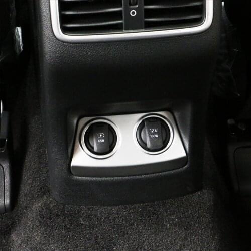 2016 2017 2018 2019 For Kia Sportage Chrome cigarette Lighter USB Port Interior Trim Cover Rear Air Vent Bezel Garnish Molding