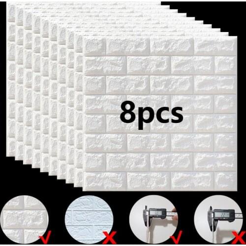 3D Wall Stickers Imitation Brick Bedroom Decor Waterproof Self-adhesive Wallpaper Panels Living Room Kitchen TV Home Decoration