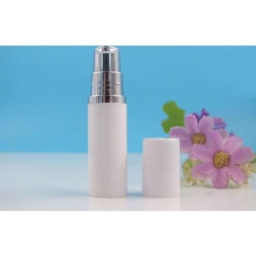 5ML white airless bottle silver vacuum pump white lid lotion emulsion serum sample eye essence skin care sprayer toner packing