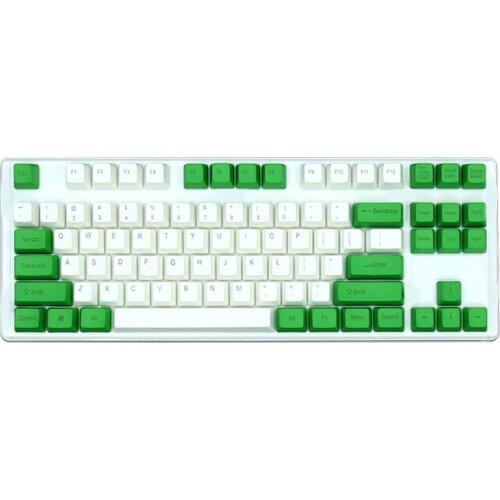 87/104/108 PBT Keycaps Side-Printed Blank Laser Carving for Gaming Mechanical Keyboard Milk Green OEM Profile