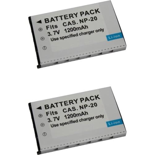 2Pcs/lot NP-20 CNP20 NP20 Battery for CASIO Exilim EX M20 S100 S20 S500 S600 S770 S800 S880 Z60 Z65 Z70 Z75 Z77 Z3 Z5 Z6 Z4 Z7 Z
