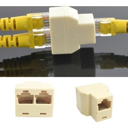 Besegad 5 Pcs Ethernet RJ45 1 RJ-45 RJ 45 Female to 2 RJ45 Female Network LAN Ethernet Splitter Adapter Connector Cable