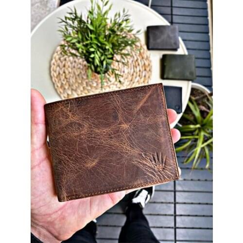 HARRY G2 CRAZY TAN GENUINE LEATHER WALLET + CARD Cases