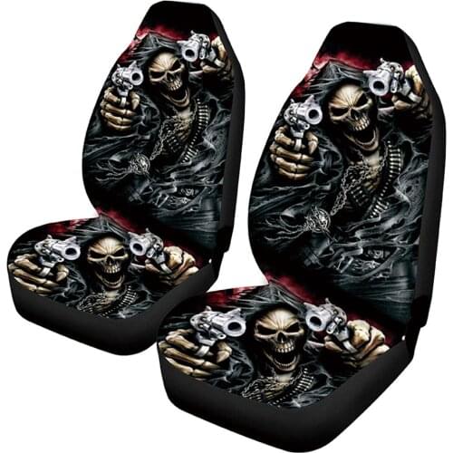 Skull Skeleton Car Seat Cover Soft Automotive Interior Saddle Blanket Universal Bucket Seat Cover Fit for Cars & Vans For Bmw
