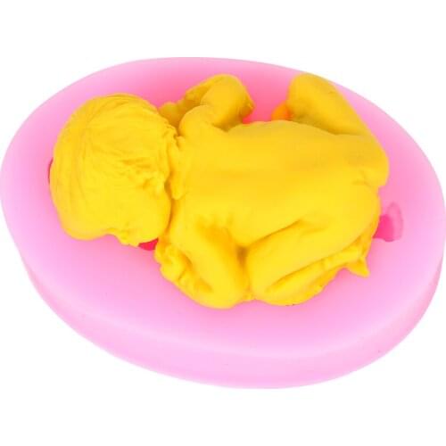 Chocolate Cookie Cake DIY Decorating Tools Cake Baking Mould Fondant Cutter 3D Sleep Baby Silicone Mold Bakeware