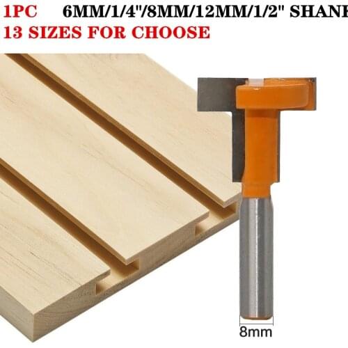 1Pc 8mm Shank T-Slot And T-Track Sloting Wood Router Bit Woodworking Tenon Milling Cutter Tools Woodworking Tools