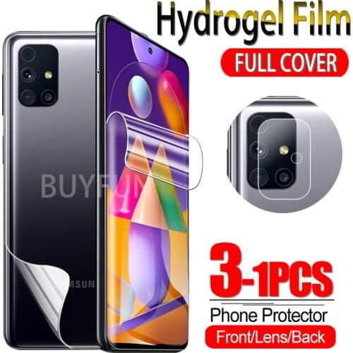 Hydrogel Film For Samsung Galaxy M31s M31 s Screen Protector Camera Glass on Sumsung M11 M21 M31 M31S Soft Front Back Film HD