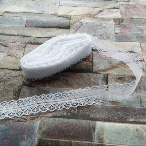 Hot Sale Wholesale! Beautiful 10 yards White lace ribbon 28mm width DIY Jewelry/Clothing accessories For Sewing