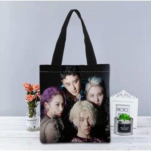 New Arrival KARD Tote Bag Canvas Fabric Handbag Two Sides Printed Shopping Bag Traveling Casual Useful Shoulder Bag 0622
