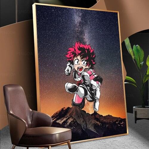 Canvas HD Printed Painting Red Deku Fight Anime Wall Art Poster Home Japan Night Decor Pictures Living Room Modular No Framework