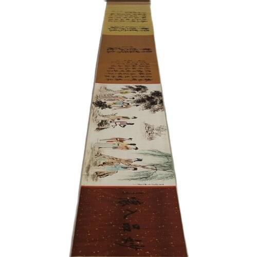 Chinese Old Picture Paper Zhang Daqians Wonderful Products Into The Bosom Long Scroll Painting