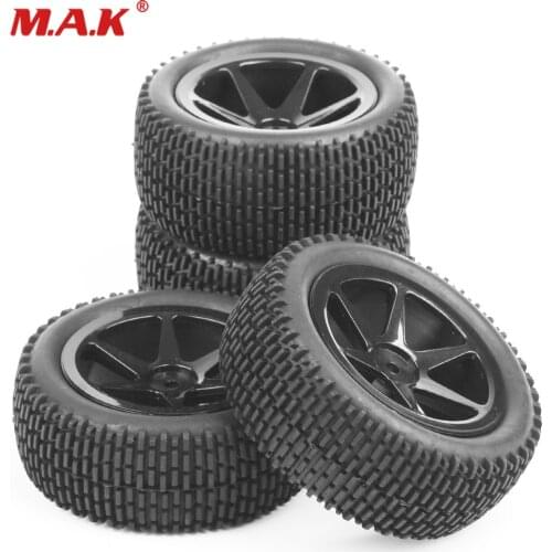 4Pcs Front & Rear Tyres Tire Wheel Set For 1/10th Scale RC Off-Road Buggy Car Accessory parts