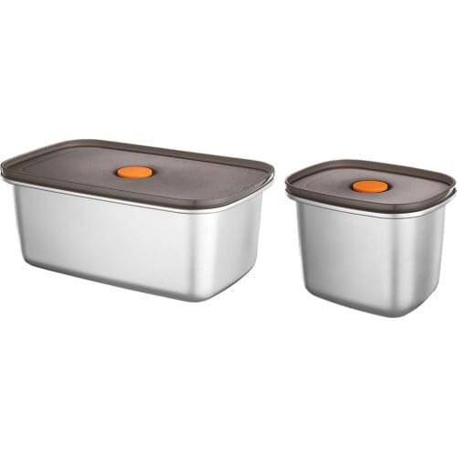 550/600ml Stainless Steel Fresh Box Bento Box Fresh-Keeping Food Fruit Containers Food Crisper Food Storage Container