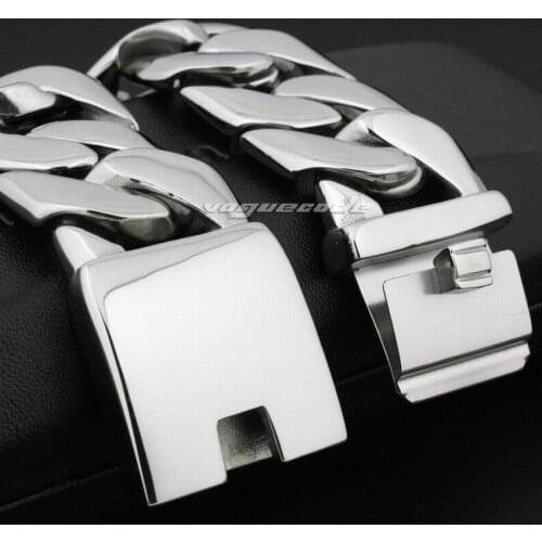 LINSION Huge Heavy 316L Stainless Steel Mens Bracelet Biker Punk Link Chain 5D002 Free Shipping