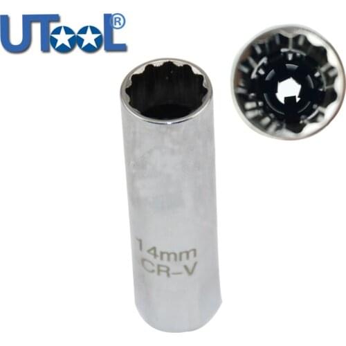14mm Spark Plug Socket Magnetic Removal Tool 3/8" 12 PT Point Drive For BMW For Nisan Mini