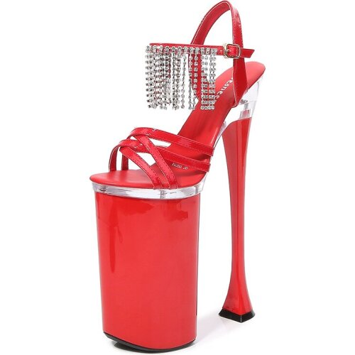 Mclubgirl 2021 Summer Womens Shoes Hate Tiangao Sexy Nightclub Super High Heels 26CM Model Catwalk Pole Dancing Shoes LFD