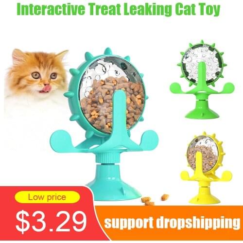Windmill Feeder Leaking Cat Toy Interactive Rotatable Wheel Toy For Cats Kitten Dogs Pet Products Accessories For Dropshipping