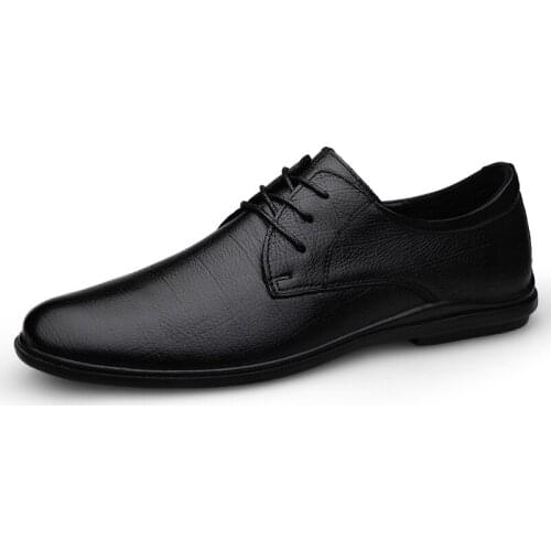 Mens Shoes Derby Dress Shoes Leather Lace Up Pointed-toe Formal British Style Hard-Wearing Comfortable Cow Leather