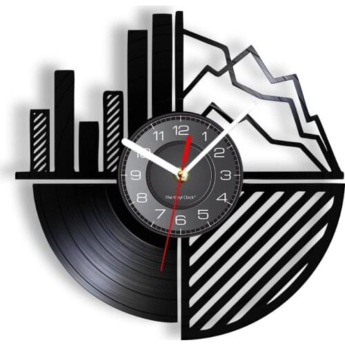 Stock Market Vinyl Record Wall Clock Office Decor Economics Finance Consulting Office Decor Watch Investor Trader Vintage Decor