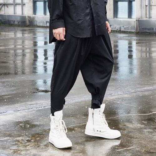 Original autumn casual trousers Japanese style dark series fashionable mens nine-point pants