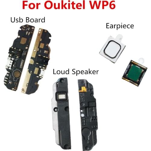 Original For Oukitel WP6 Cell PhoneInner Loud Speaker Horn Buzzer Ringer+Earpiece Receiver+Usb Board Plug Charger