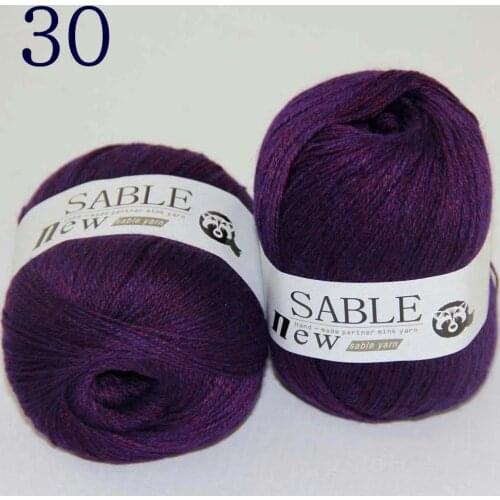 Sale 2*50gr Super Soft Pure Sable Cashmere Wrap Shawls Hand Knit Wool Crochet Yarn 243-30 Purple Red
