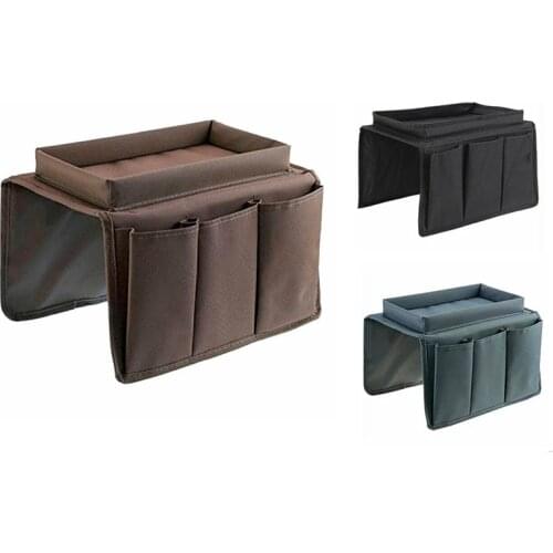 Sofa Armrest Organizer with 4 Pockets&Cup Holder for TV Remote Control