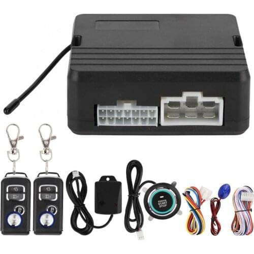 Burglar Alarm One Button Engine Start Car Vibration Alarm System Ignition Push&Remote Control 12 V (Number 1) oto aksesuar