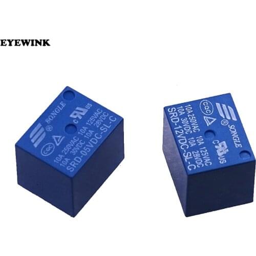 100pcs 5V 12V DC Power Relay SRD-12VDC-SL-C SRD-5VDC-SL-C PCB Type SRD 5V 12VDC PCB High quality