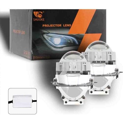 SHUOKE New Freeshipping Mini 2.5 Inch Bi-LED Projector Lens Light 12V 6000K Retrofit Biled Bi LED Projector 2 pcs RX9 Headlight
