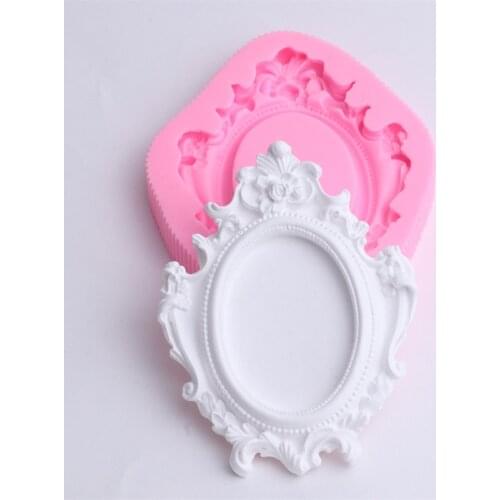 DIY Mirror Frame Shape Silicone Mold 3D Cake Fondant Mold Soap Mould Chocolate Decoration Baking Tool Moulds