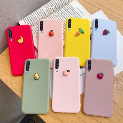 3D Fruit Peach Grape Silicone Cases For Samsung Galaxy A50 A20 A30 A60 A70 A20E A10E A80 A10S A20S M10 M20 M30S Cover