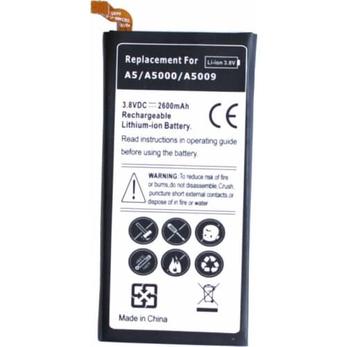 Ciszean 1x 2600mAh EB-BA500ABE Replacement Battery For Samsung Galaxy A5 (2015) A5000 A5009 SM-A500F A500F SM-A500FU A500 A500K