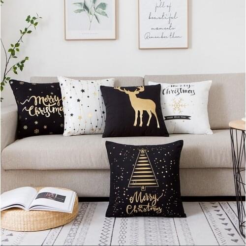 Modern Geometric Gold Foil Cushion Decorative Pillow Bronzing Cushions Home Pillows Decoration Sofa Throw Pillow 17*17