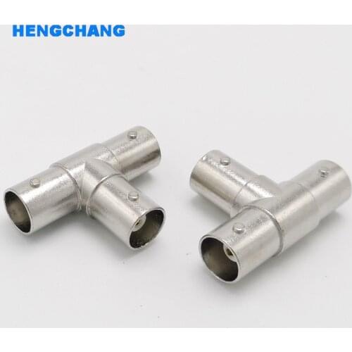 T Type tee BNC Adapter BNC Splitter Connector Coupler BNC 3 Female connector 50pcs