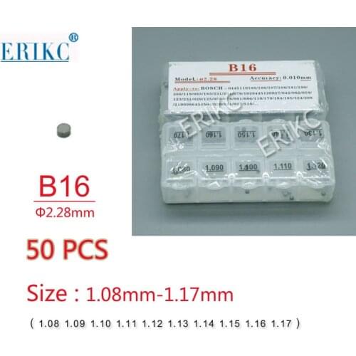ERIKC Fuel Nozzle Shims Valve Washer B16 Size 1.08--1.17mm CR Injector Gaskets Calibration for 0445110 injection 50 PCS